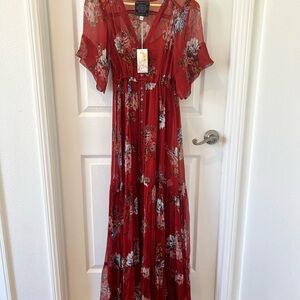 JOHNNY WAS SILK MAXI DRESS / Size XS NWT